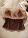 AliceLily Furr Fall Edit Tube Top