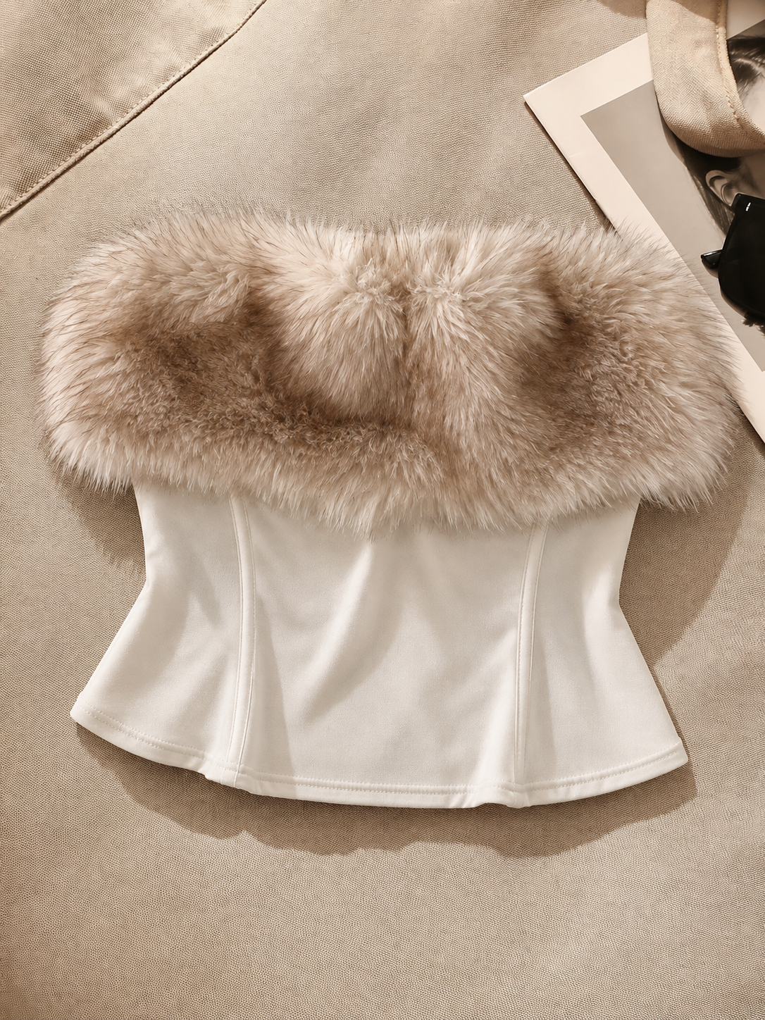 AliceLily Furr Fall Edit Tube Top