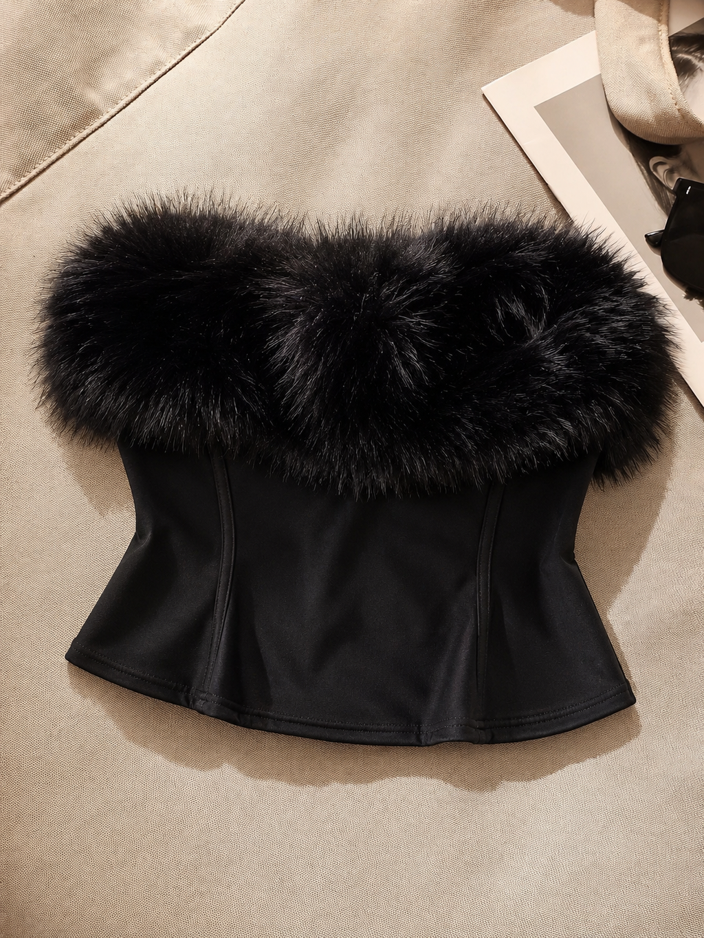 AliceLily Furr Fall Edit Tube Top