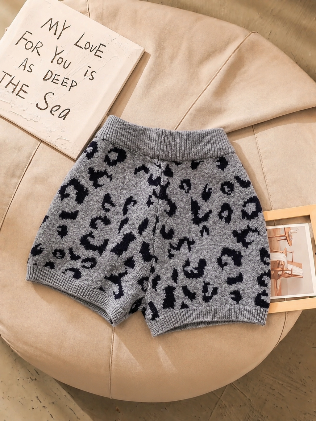 AliceLily Leopard Sweater Short Two Piece Set